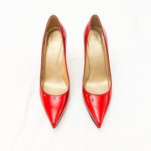 Stuart Weitzman Red Patent Leather Pointy Toe Pump 3" Heel Size 5.5